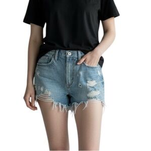 Revolve Lovers + Friends Denim Distressed Shorts